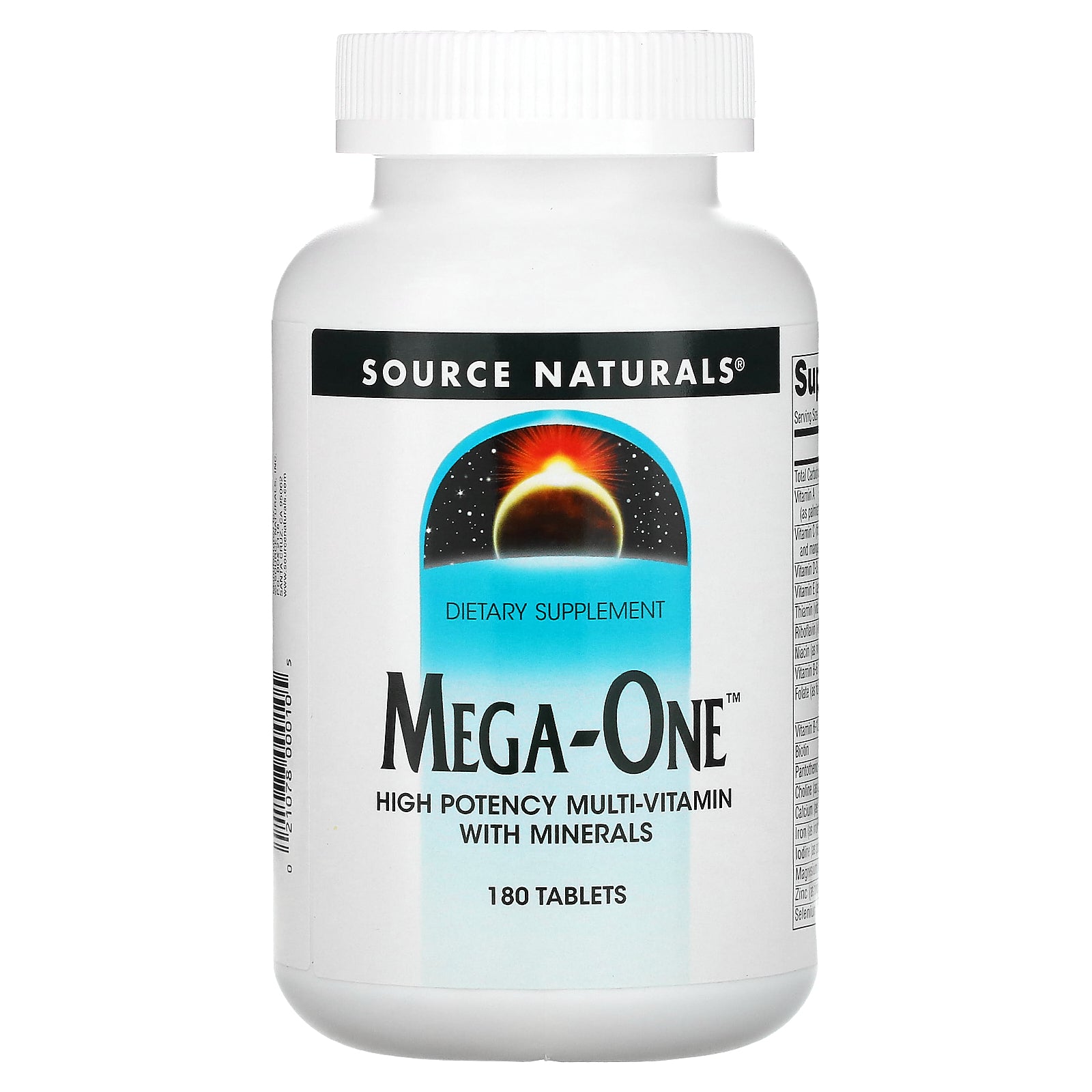 Source Naturals, Mega-One, High Potency Multi-Vitamin With Minerals, 180 Tablets