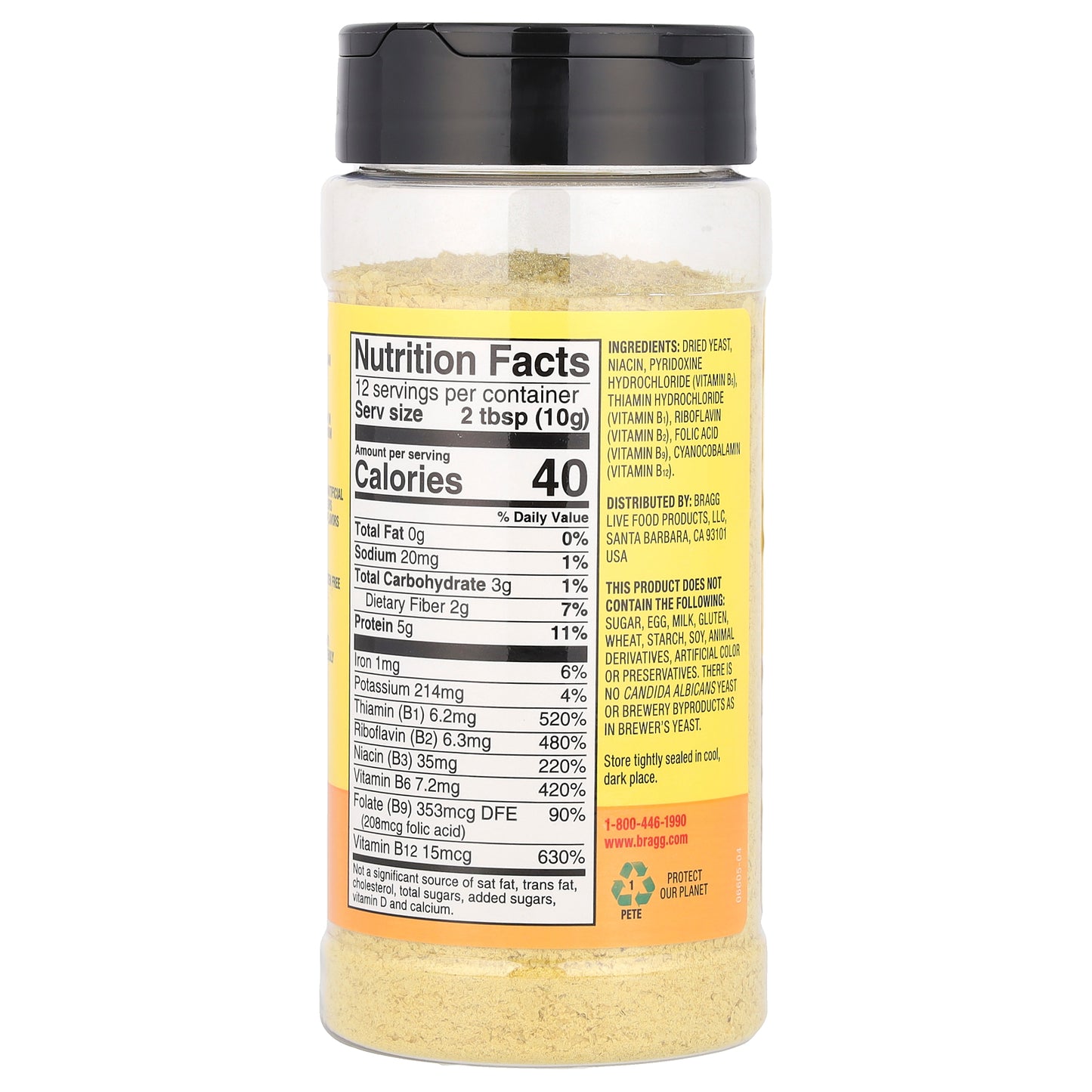 Bragg, Nutritional Yeast, 4.5 oz (127 g)