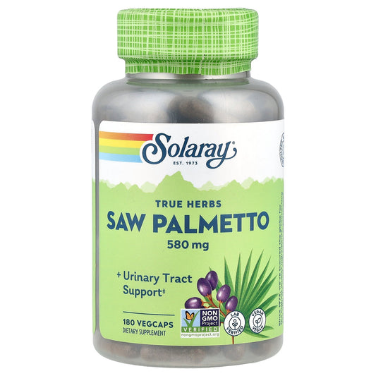 Solaray, True Herbs, Saw Palmetto, 580 mg, 180 VegCaps