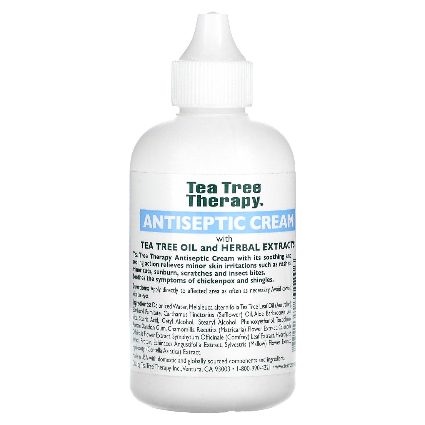 Tea Tree Therapy, Antiseptic Cream, With Tea Tree Oil and Herbal Extracts, 4 fl oz (118 ml)