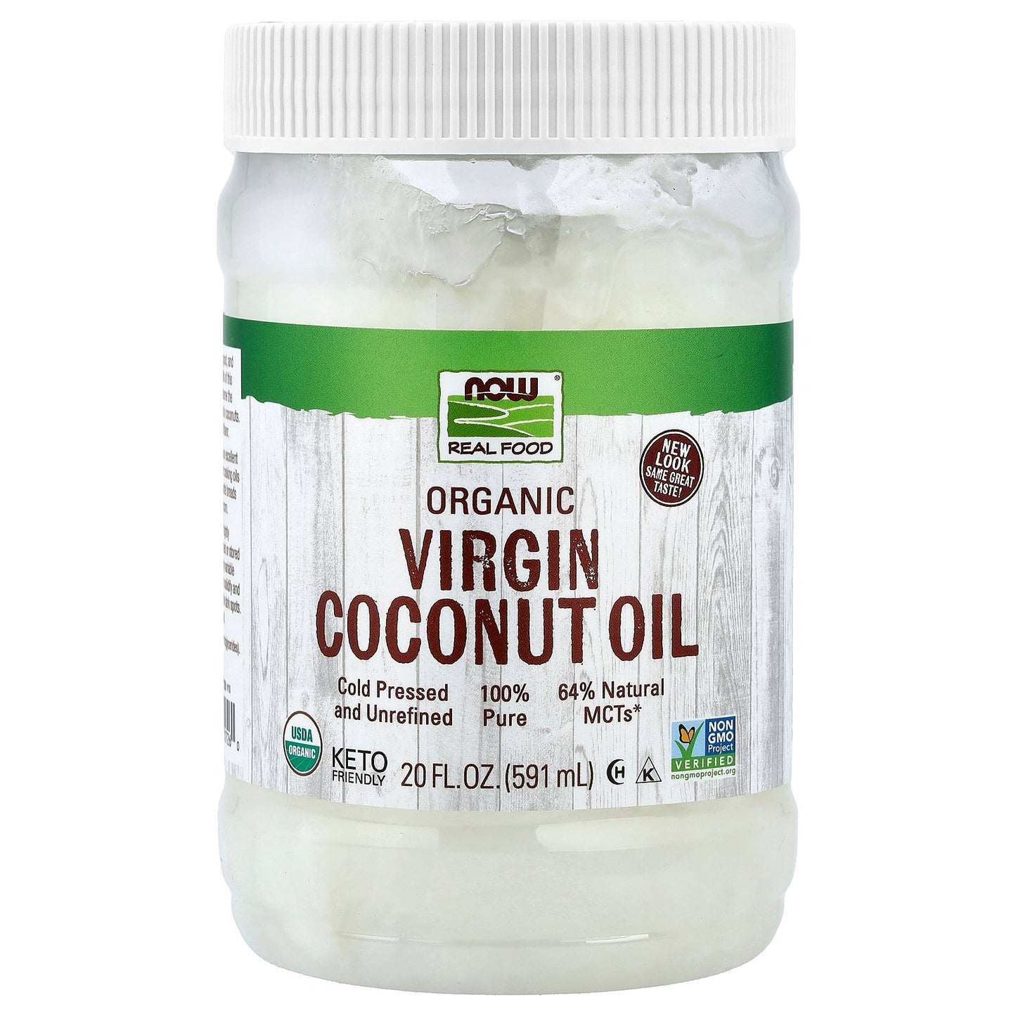 NOW Foods, Real Food, Organic Virgin Coconut Oil, 20 fl oz (591 ml)