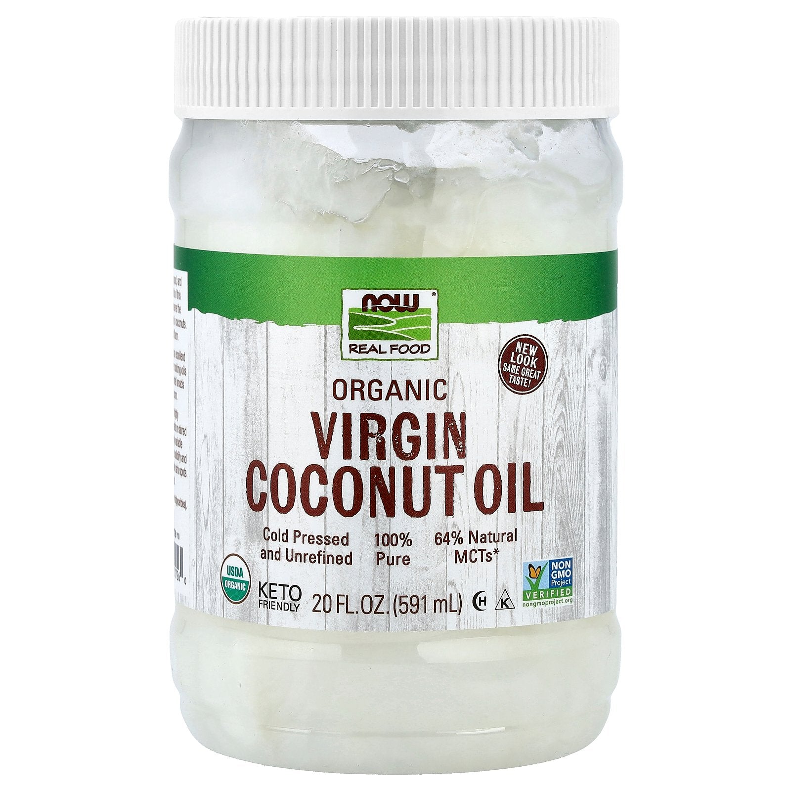 NOW Foods, Real Food, Organic Virgin Coconut Oil, 20 fl oz (591 ml)