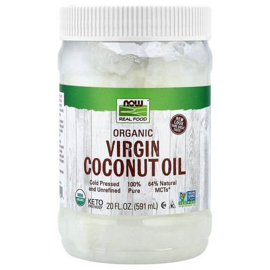 NOW Foods, Real Food, Organic Virgin Coconut Oil, 20 fl oz (591 ml)