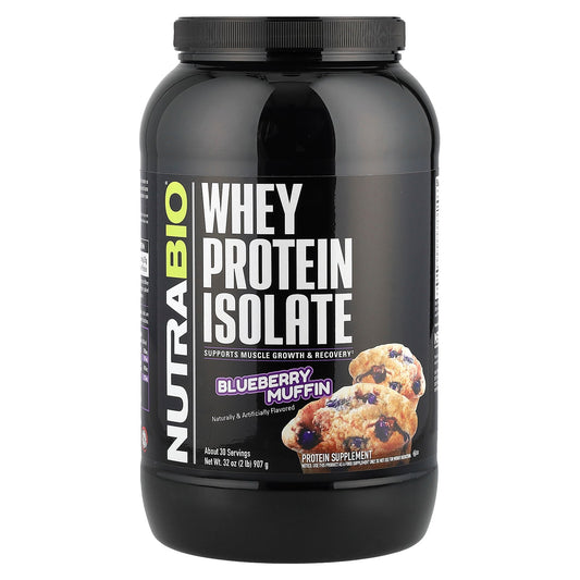 NutraBio, Whey Protein Isolate, Blueberry Muffin, 32 oz (907 g)