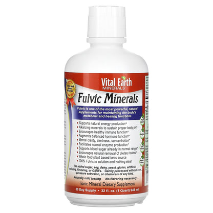 Vital Earth Minerals, Fulvic Minerals, 180 mg, 32 fl oz (946 ml)