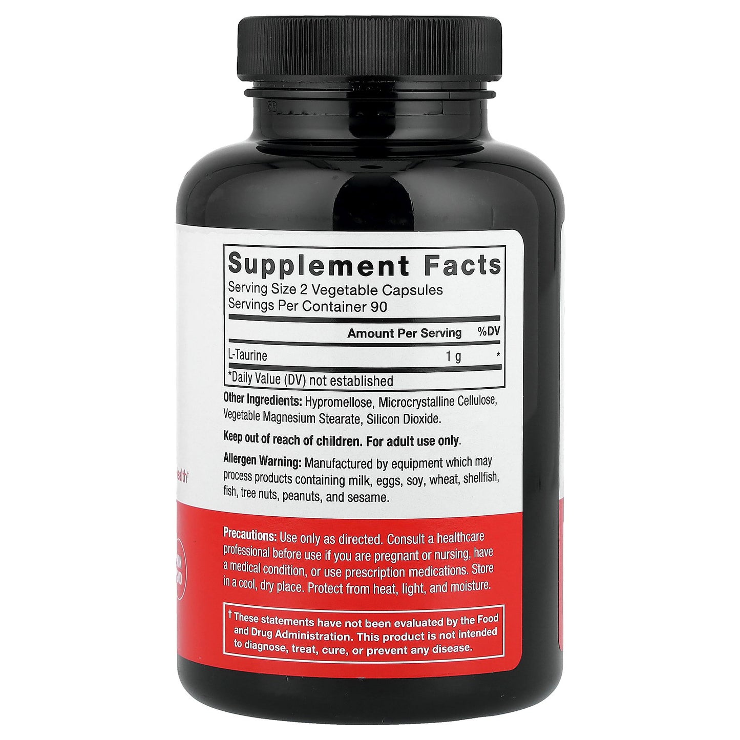 Force Factor, Taurine, 180 Vegetable Capsules (500 mg per Capsule)