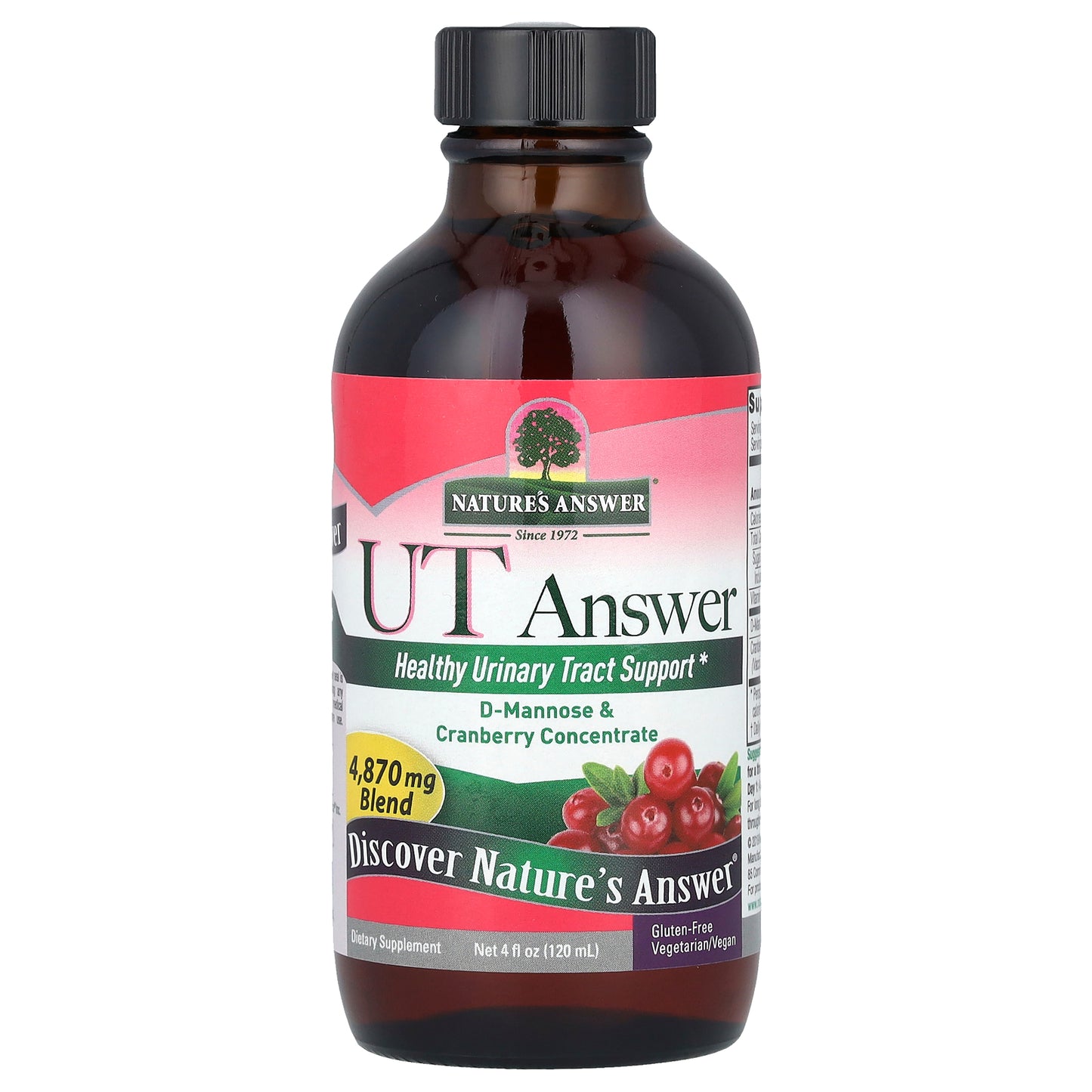 Nature's Answer, UT Answer®, D-Mannose & Cranberry Concentrate, 4 fl oz (120 ml)