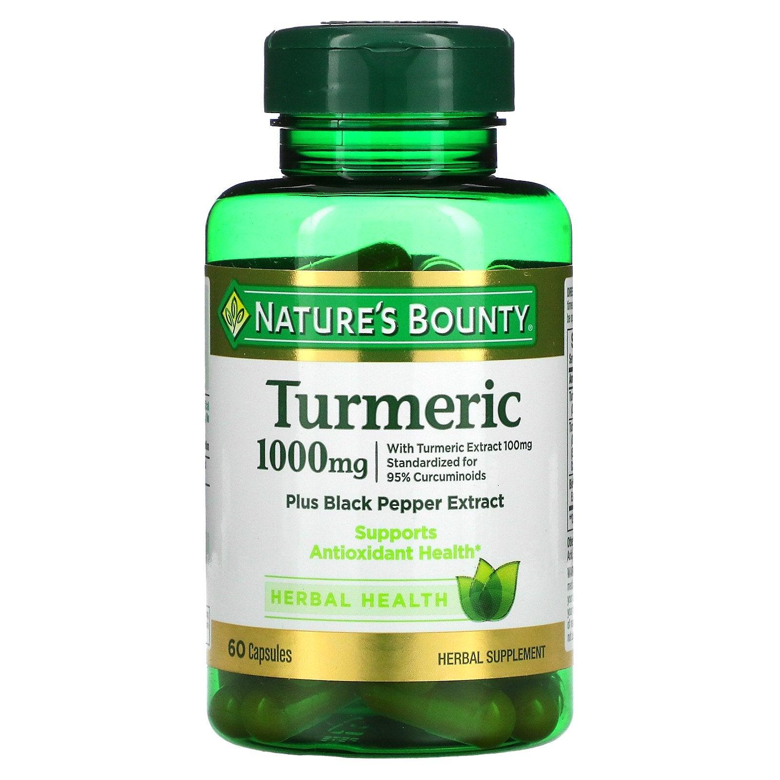 Nature's Bounty, Turmeric Plus Black Pepper Extract, 1,000 mg, 60 Capsules