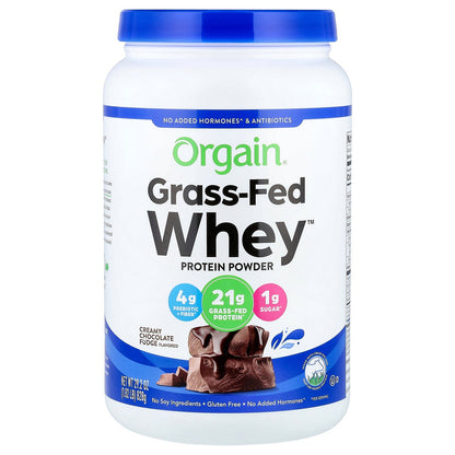 Orgain, Grass-Fed Whey™ Protein Powder, Creamy Chocolate Fudge, 1.82 lb (828 g)