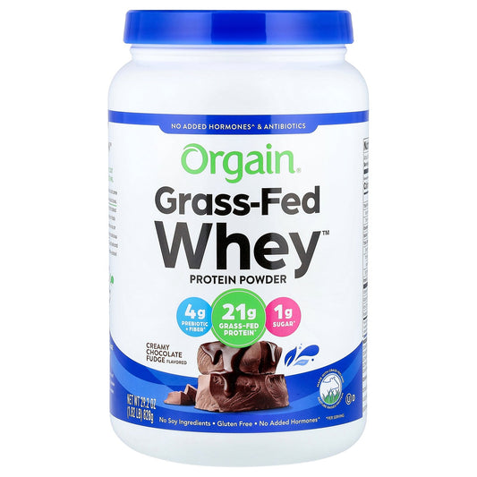 Orgain, Grass-Fed Whey™ Protein Powder, Creamy Chocolate Fudge, 1.82 lb (828 g)
