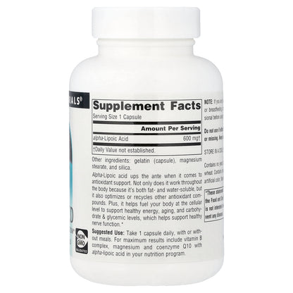 Source Naturals, Alpha Lipoic Acid, 600 mg, 60 Capsules
