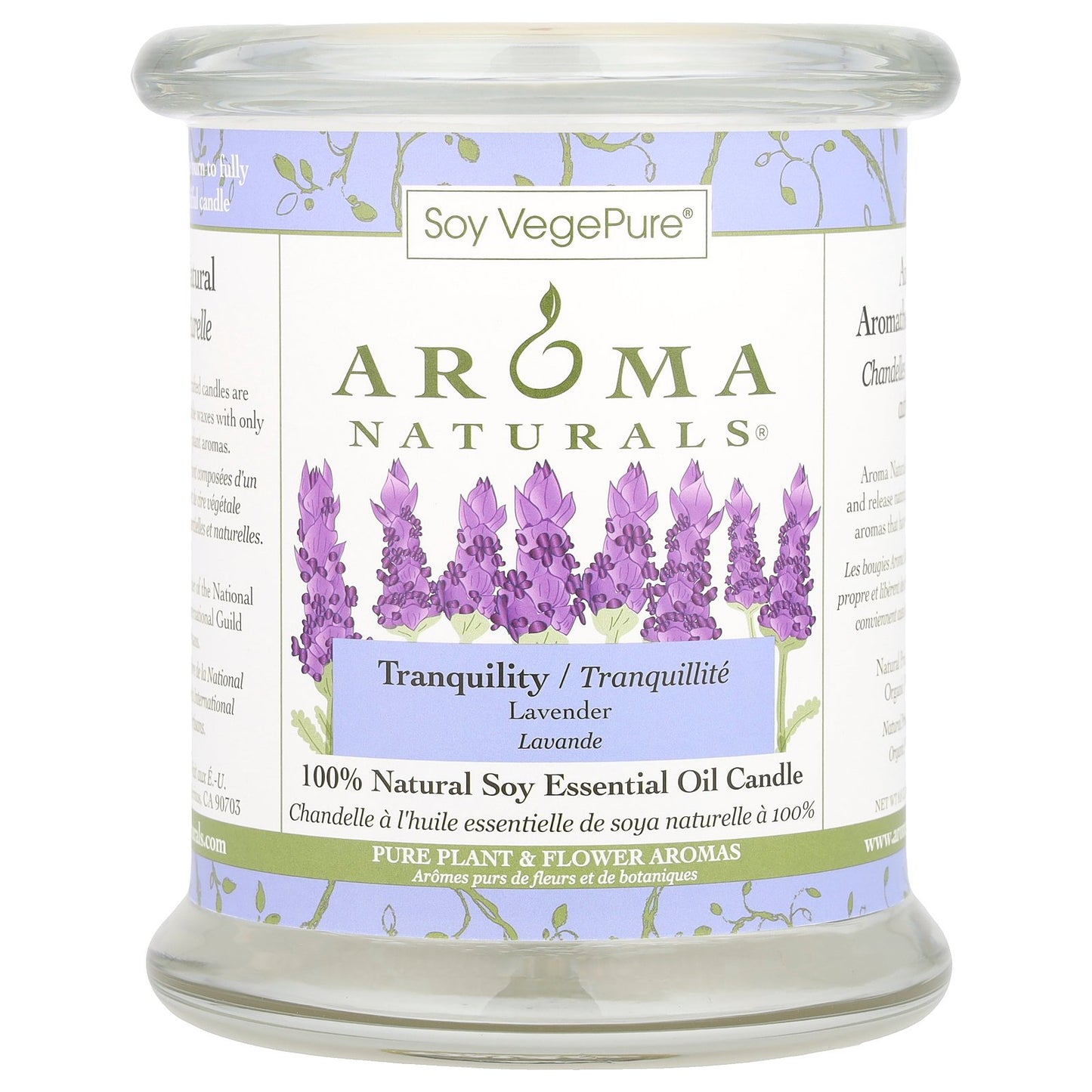 Aroma Naturals, Soy VegePure®, 100% Natural Soy Essential Oil Candle, Tranquility, Lavender, 8.8 oz (260 g)