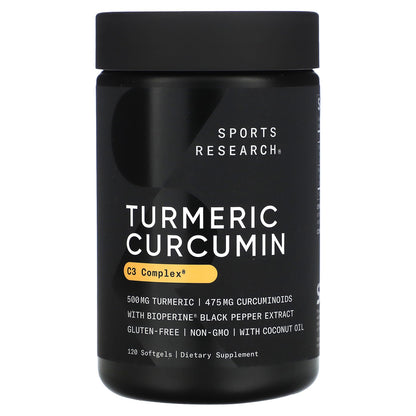 Sports Research, Turmeric Curcumin, 500 mg, 120 Softgels