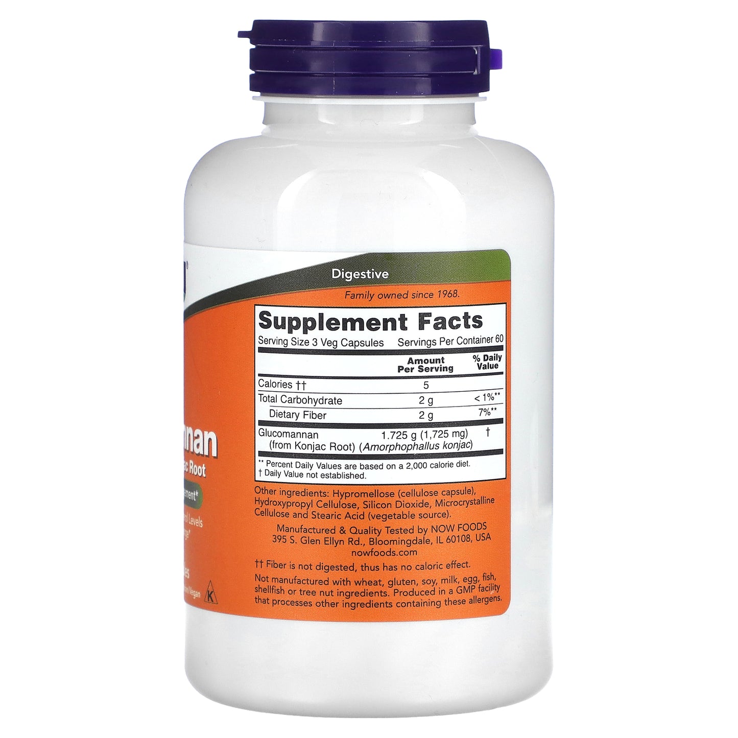 NOW Foods, Glucomannan, 1,725 mg, 180 Veg Capsules (575 mg Per Capsule)