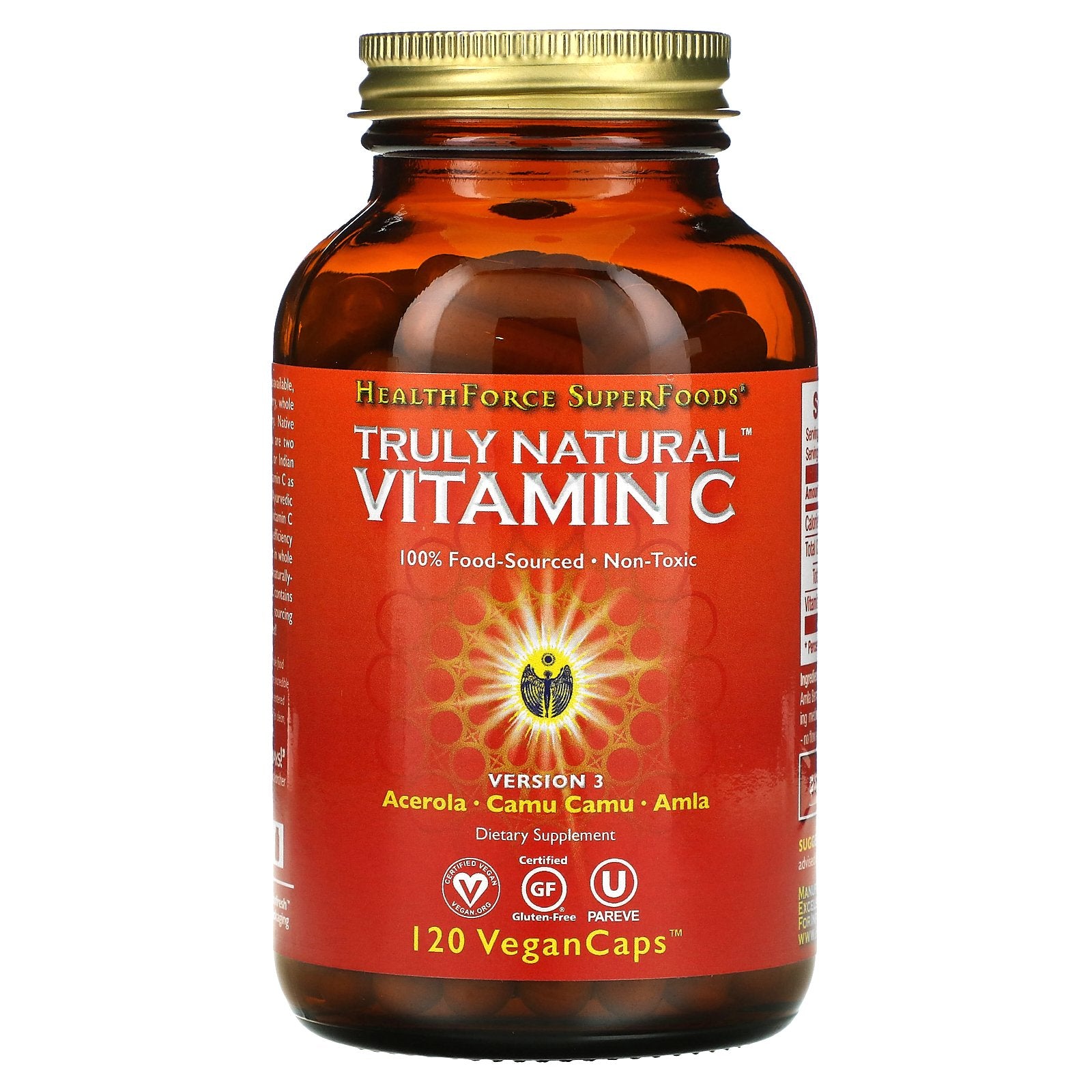 HealthForce Superfoods, Truly Natural™ Vitamin C, 120 Vegan Caps