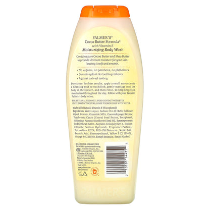 Palmer's, Cocoa Butter Formula with Vitamin E, Moisturizing Raw Shea Cocoa Body Wash, with Cocoa Cream Scent, 17 fl oz (500 ml)