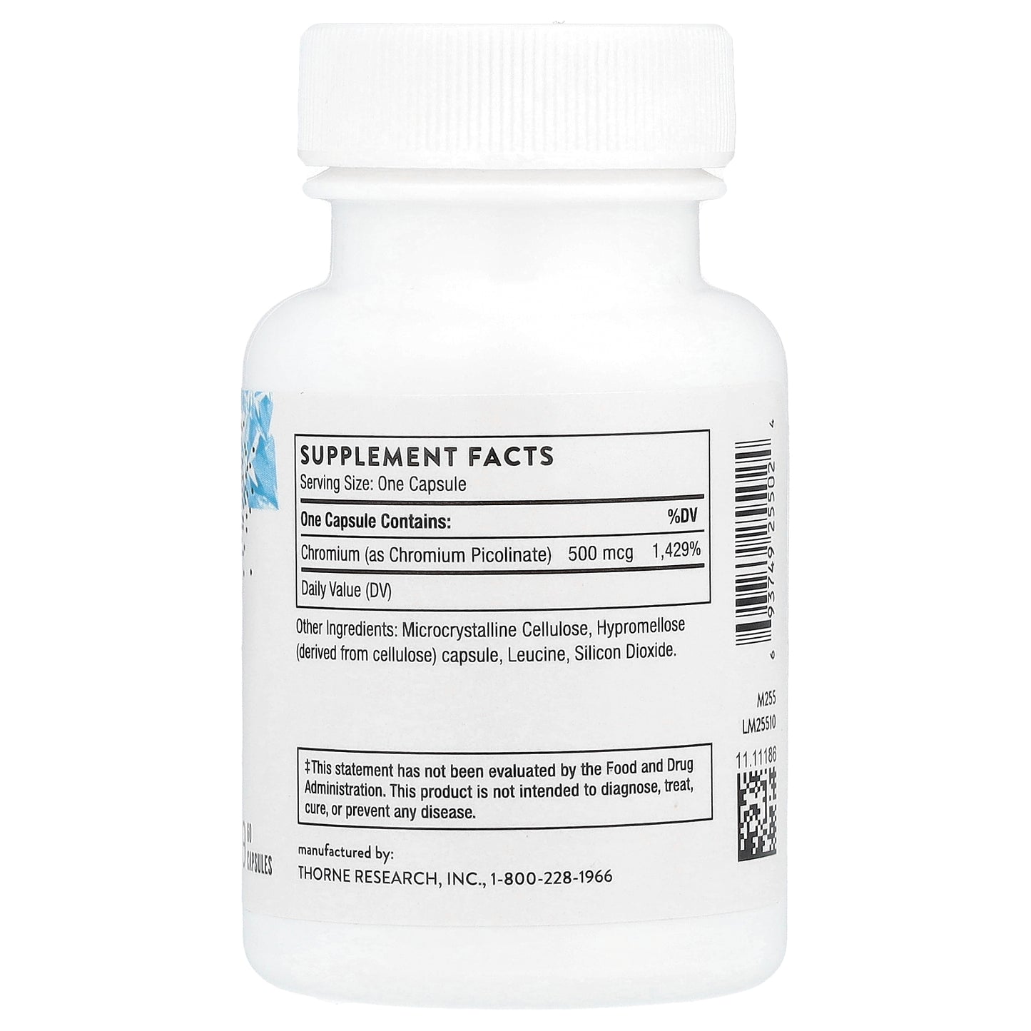 Thorne, Chromium Picolinate, 500 mcg , 60 Capsules