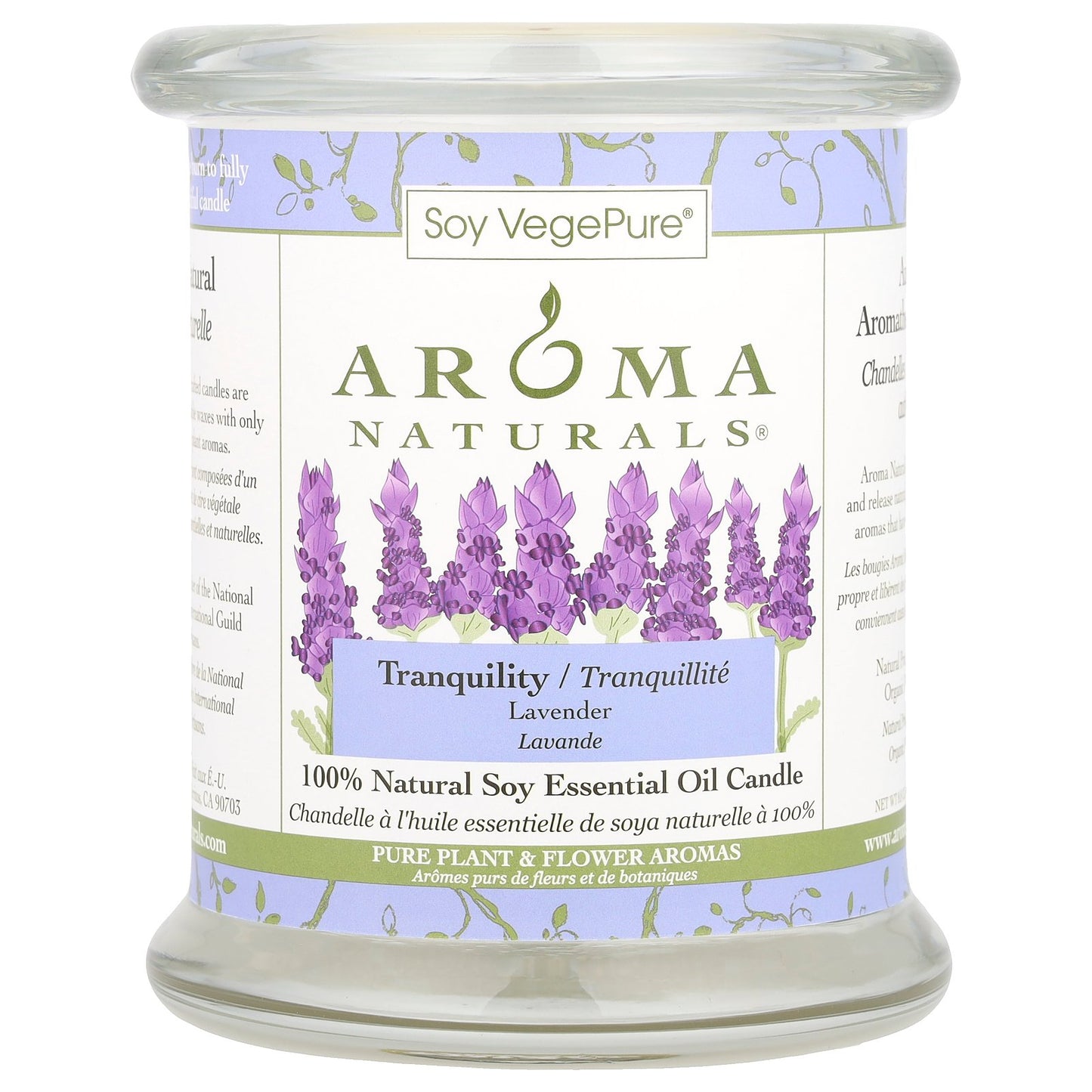 Aroma Naturals, Soy VegePure®, 100% Natural Soy Essential Oil Candle, Tranquility, Lavender, 8.8 oz (260 g)