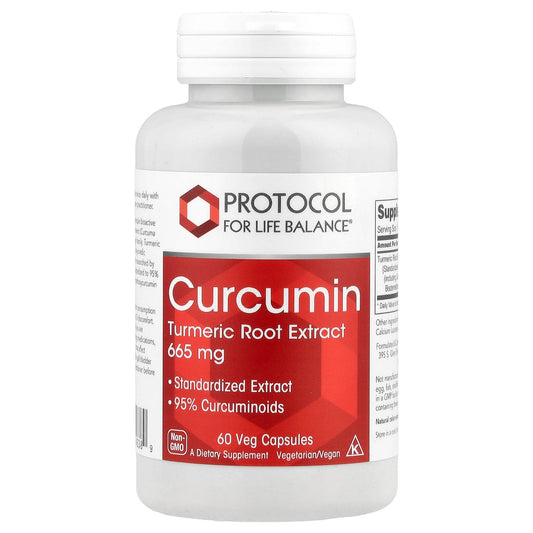 Protocol for Life Balance, Curcumin, Turmeric Root Extract, 665 mg, 60 Veg Capsules