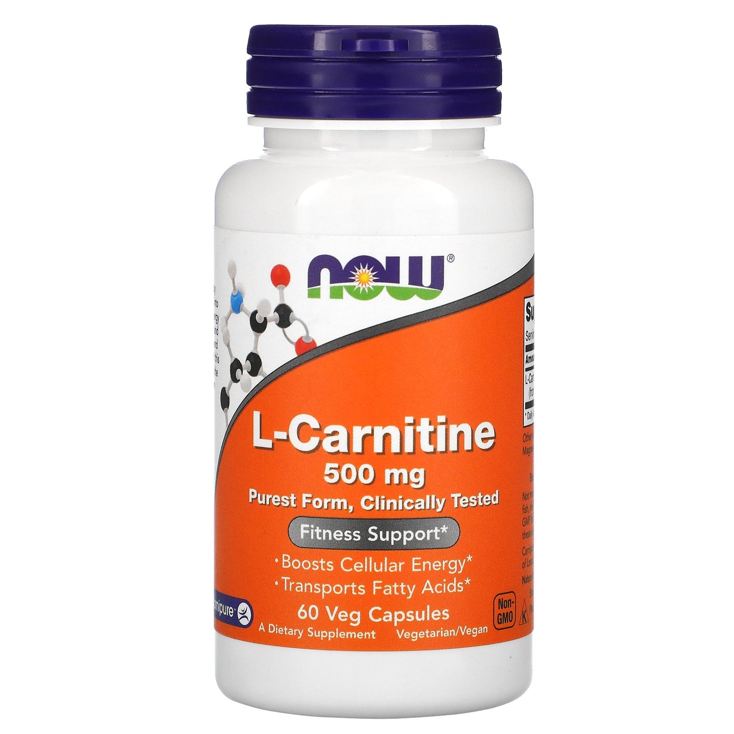 NOW Foods, L-Carnitine, 500 mg, 60 Veg Capsules