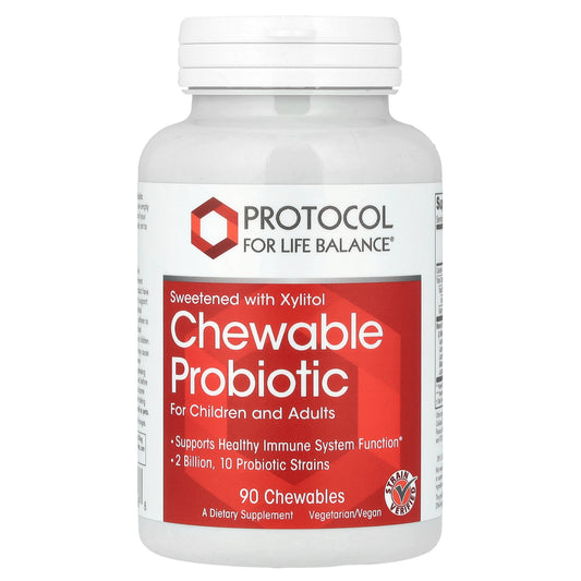 Protocol for Life Balance, Chewable Probiotic, For Children and Adults, 2 Billion, 90 Chewables