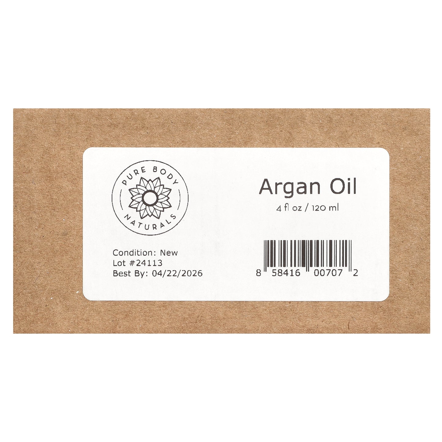 Pure Body Naturals, Argan Oil, 4 fl oz (118 ml)