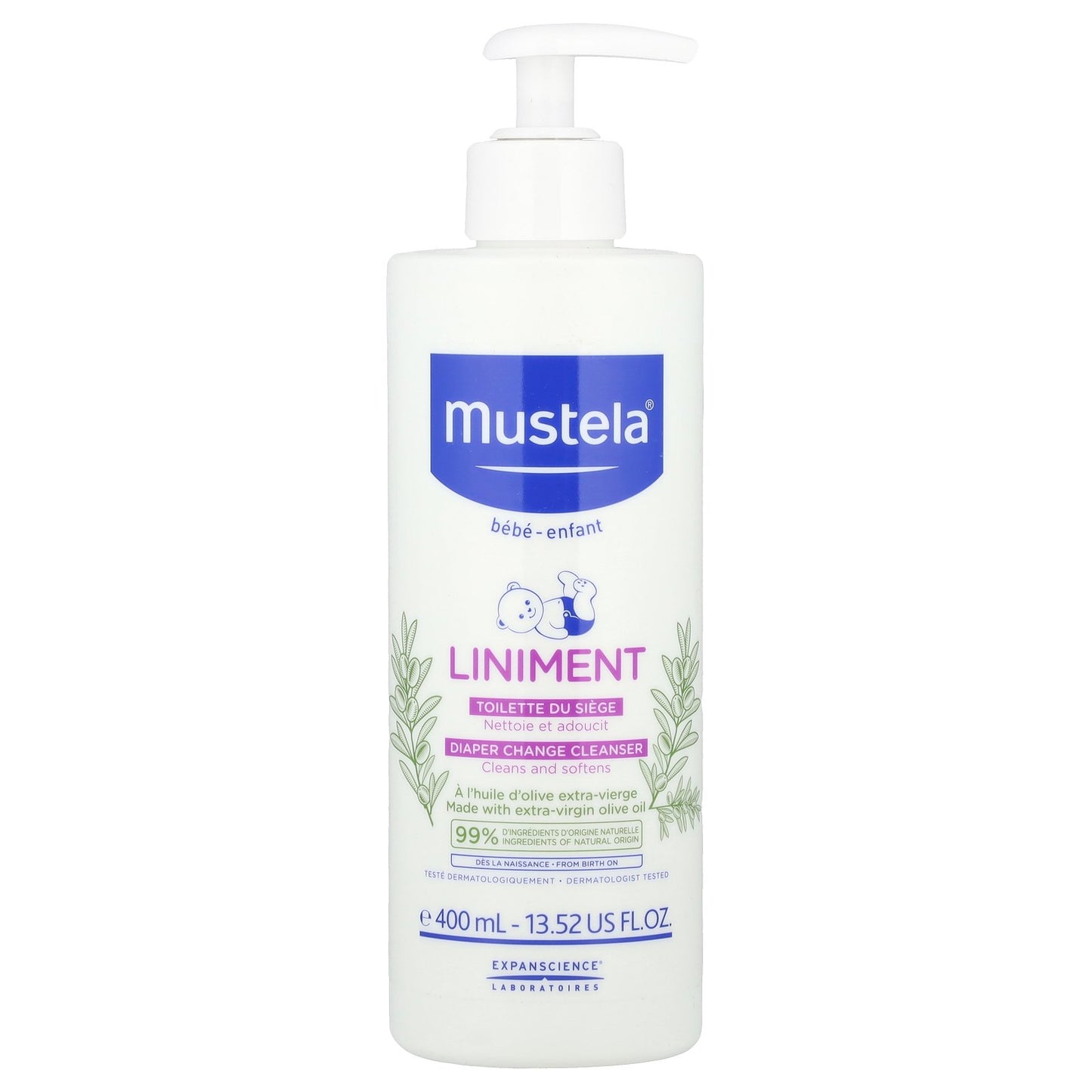 Mustela, Baby, Liniment Diaper Change Cleanser, 13.52 fl oz (400 ml)