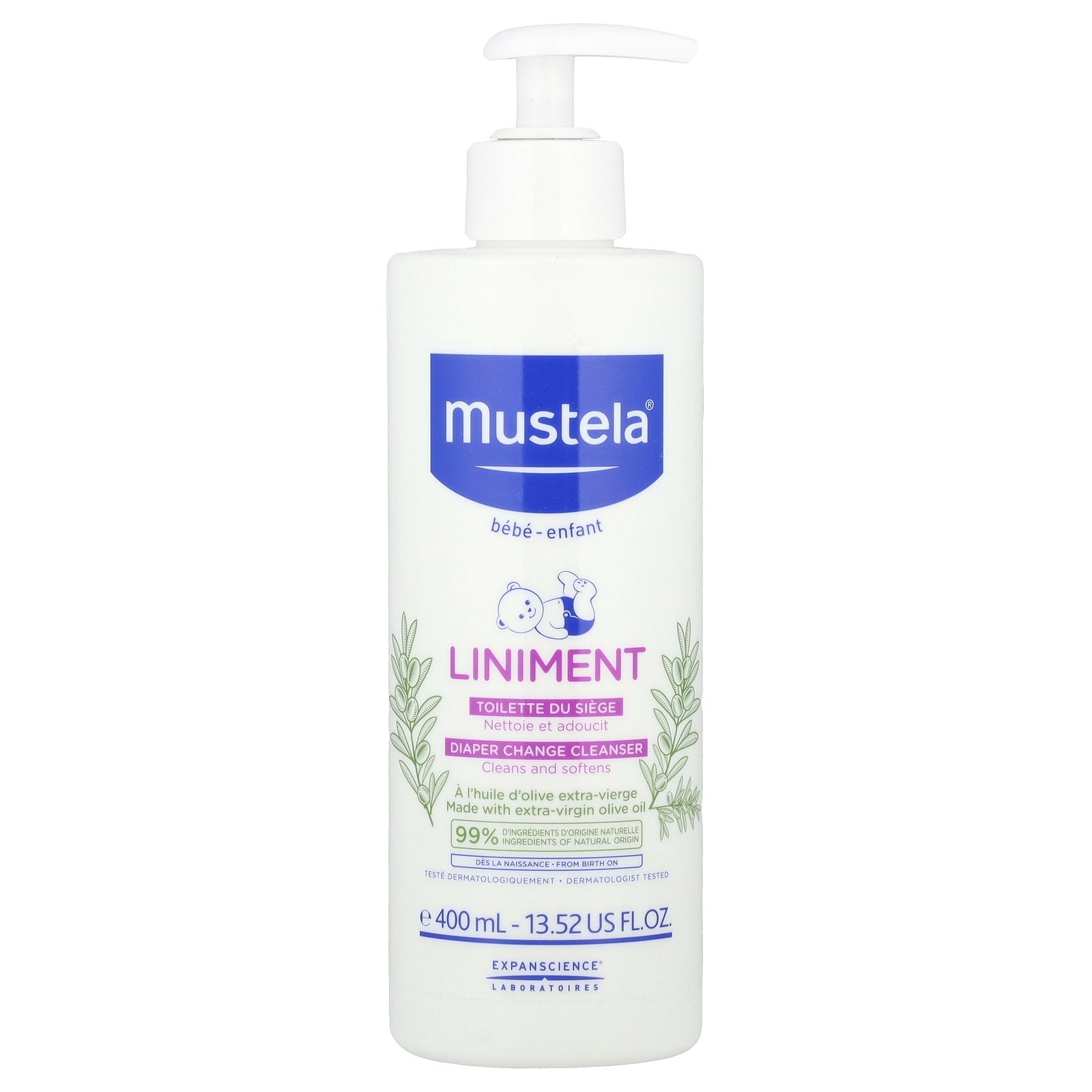 Mustela, Baby, Liniment Diaper Change Cleanser, 13.52 fl oz (400 ml)