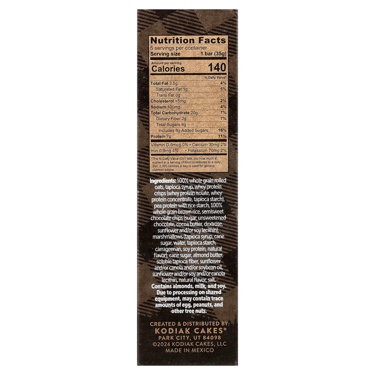 Kodiak Cakes, Chewy Granola Bars, S'mores, 5 Bars, 1.23 oz (35 g) Each