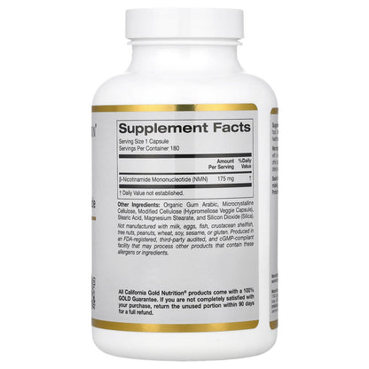 California Gold Nutrition, NMN, 175 mg , 180 Veggie Capsules