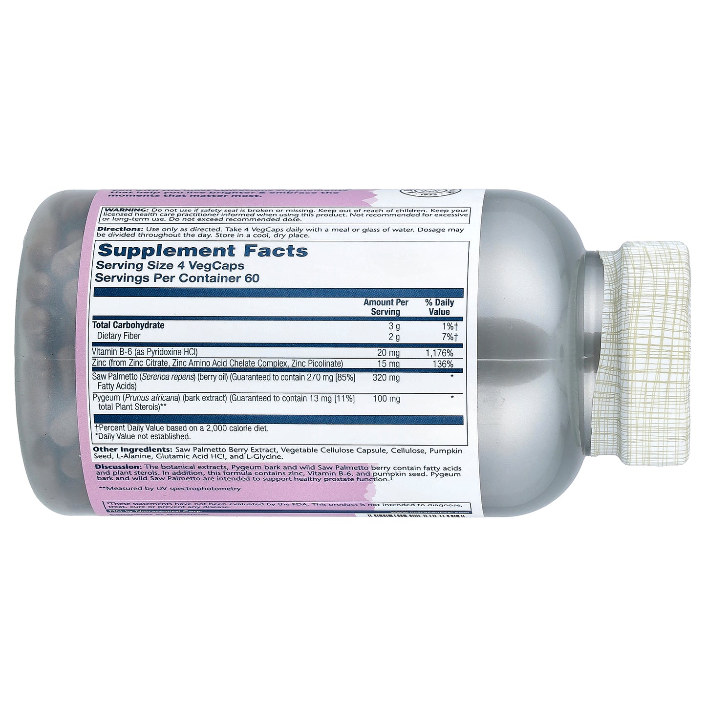 Solaray, Vital Extracts, Saw Palmetto & Pygeum, 240 VegCaps