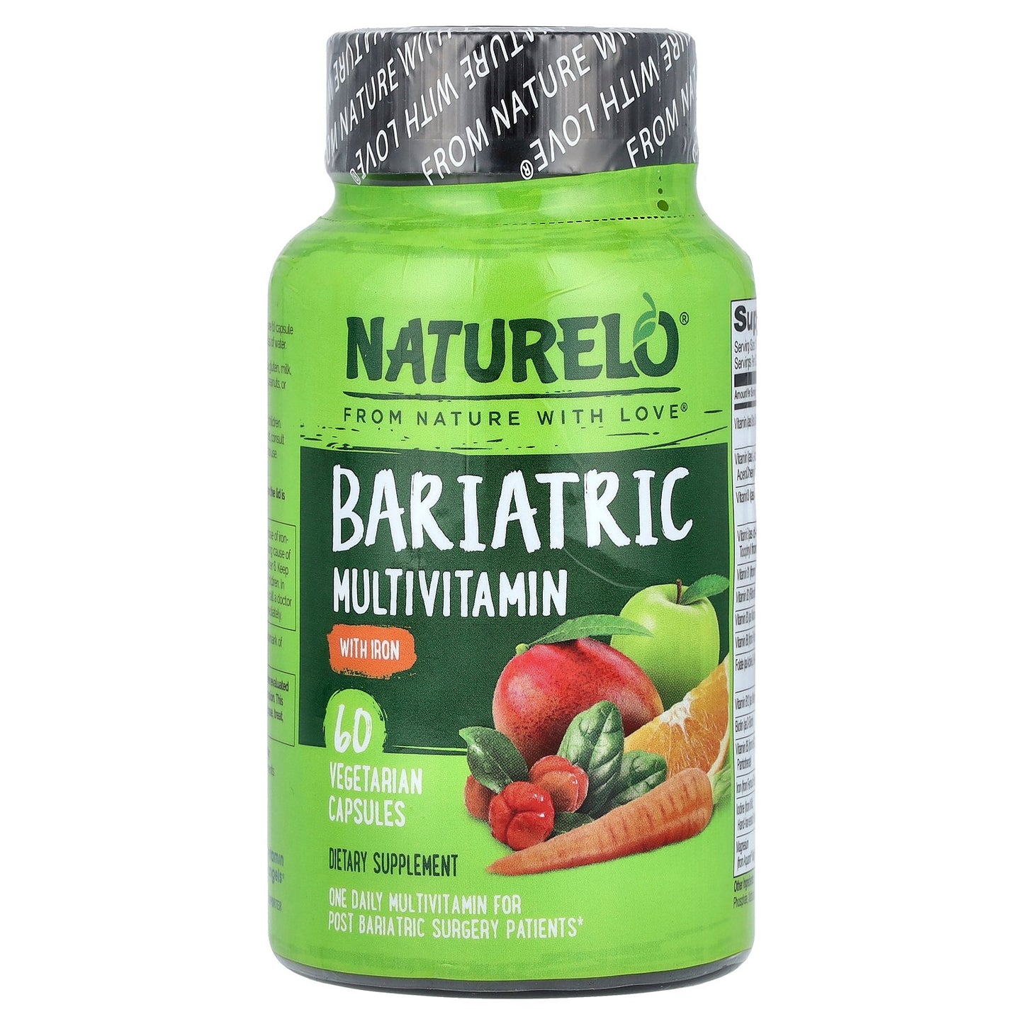 NATURELO, Bariatric Multivitamin with Iron, 60 Vegetarian Capsules