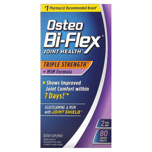 Osteo Bi-Flex, Joint Health, Triple Strength + MSM Formula, 80 Coated Tablets