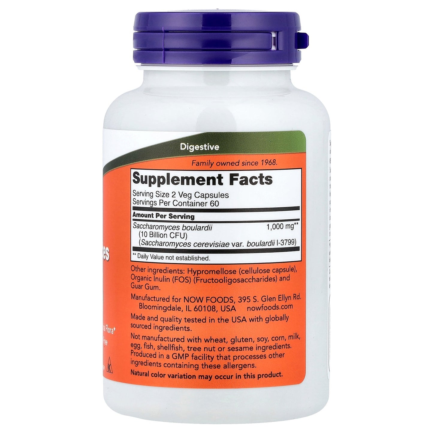 NOW Foods, Saccharomyces Boulardii, 5 Billion CFU, 120 Veg Capsules