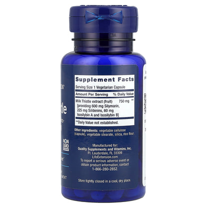 Life Extension, Milk Thistle, 60 Vegetarian Capsules (750 mg per Capsule)