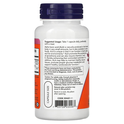 NOW Foods, Alpha Lipoic Acid, 600 mg, 60 Veg Capsules
