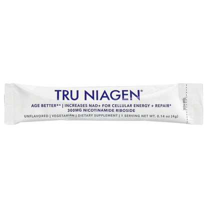 Tru Niagen, NAD+, Nicotinamide Riboside, Unflavored, 30 Stick Packs, 0.14 oz (4 g) Each