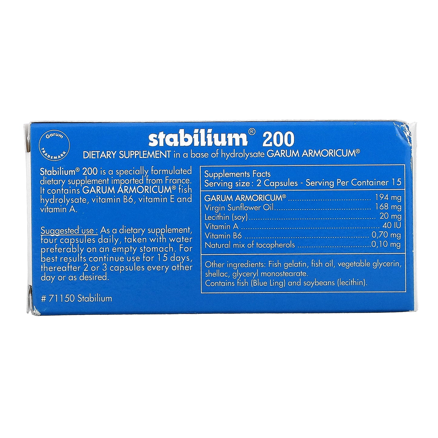 Nutricology, Stabilium 200, 30 Capsules