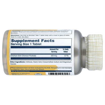 Solaray, Chromium Picolinate, 200 mcg, 200 Tablets