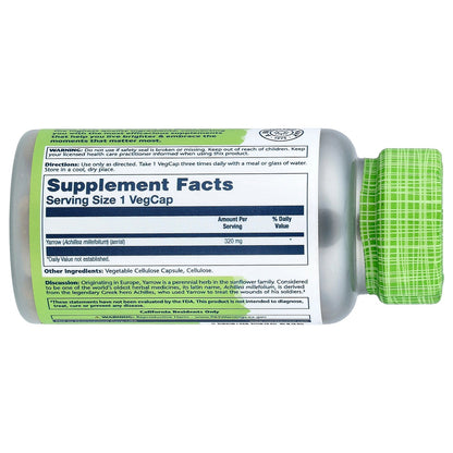 Solaray, True Herbs, Yarrow, 320 mg, 100 VegCaps