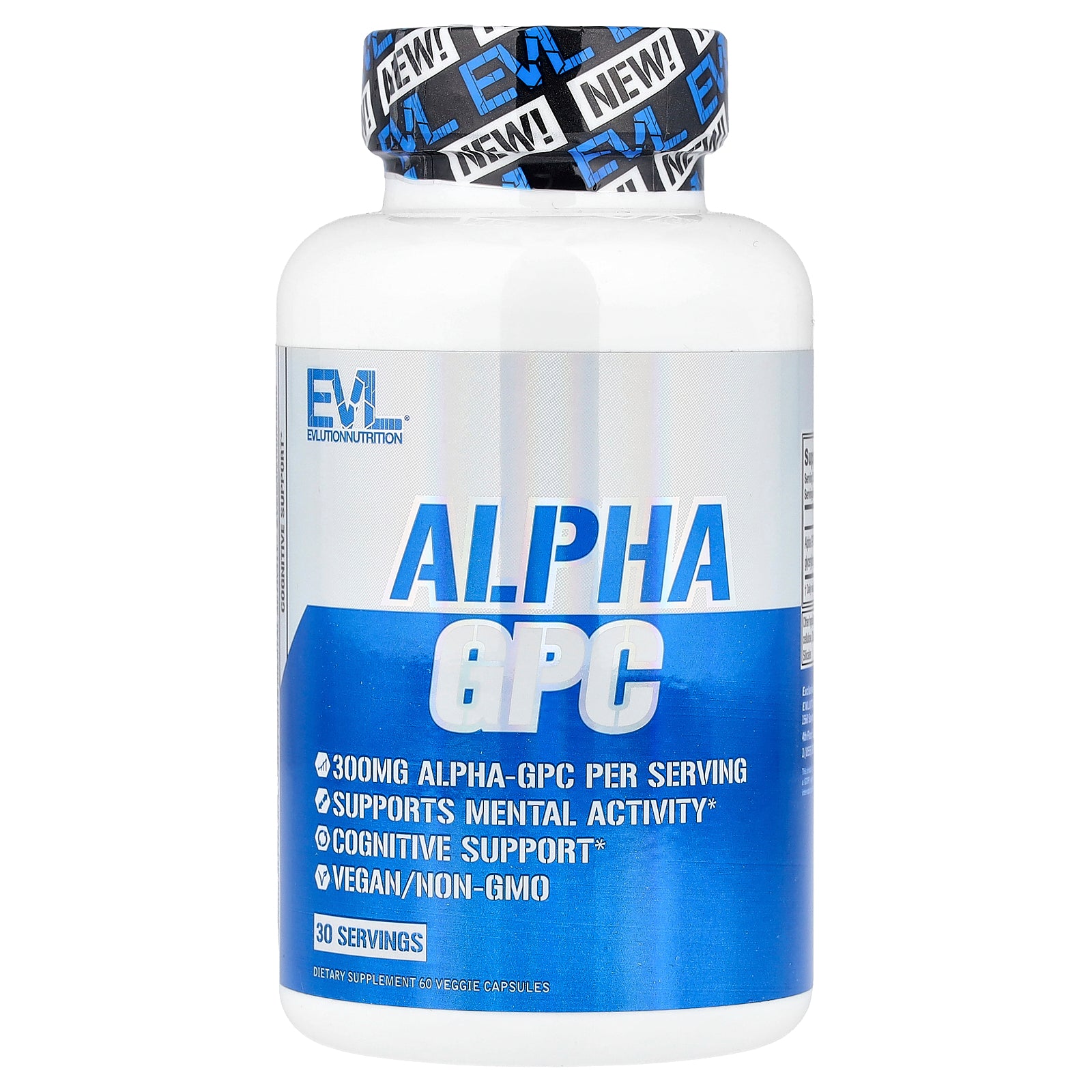 EVLution Nutrition, Alpha GPC, 60 Veggie Capsules (300 mg per Capsule)
