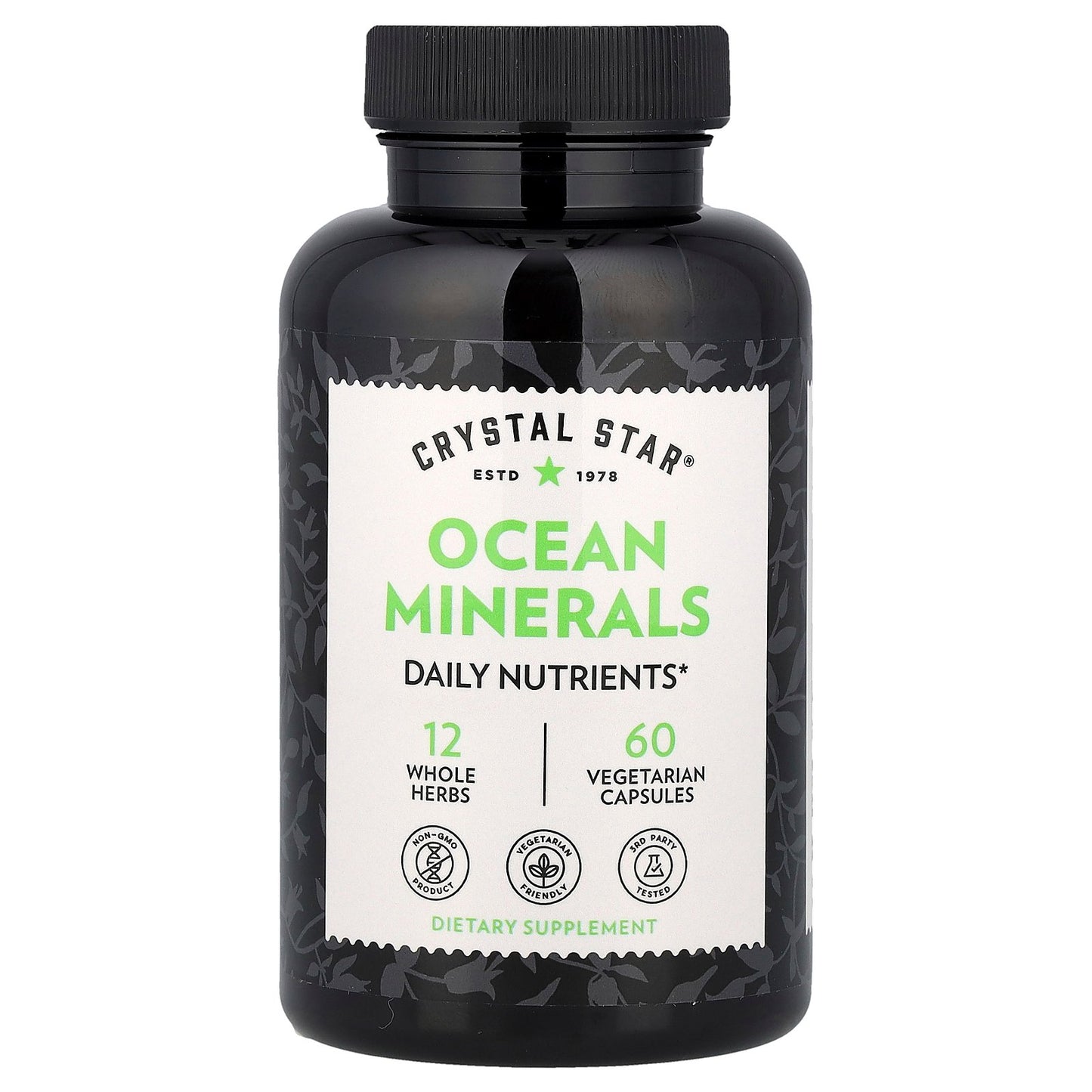 Crystal Star, Ocean Minerals, 60 Vegetarian Capsules