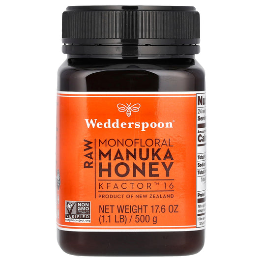 Wedderspoon, Raw Monofloral Manuka Honey, KFactor 16, 1.1 lb (500 g)