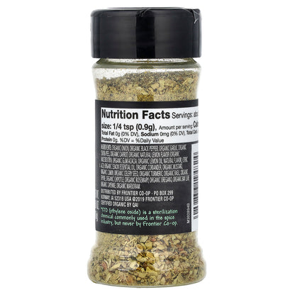 Frontier Co-op, Organic Lemon Pepper Seasoning, Salt-Free, 2.5 oz (70 g)