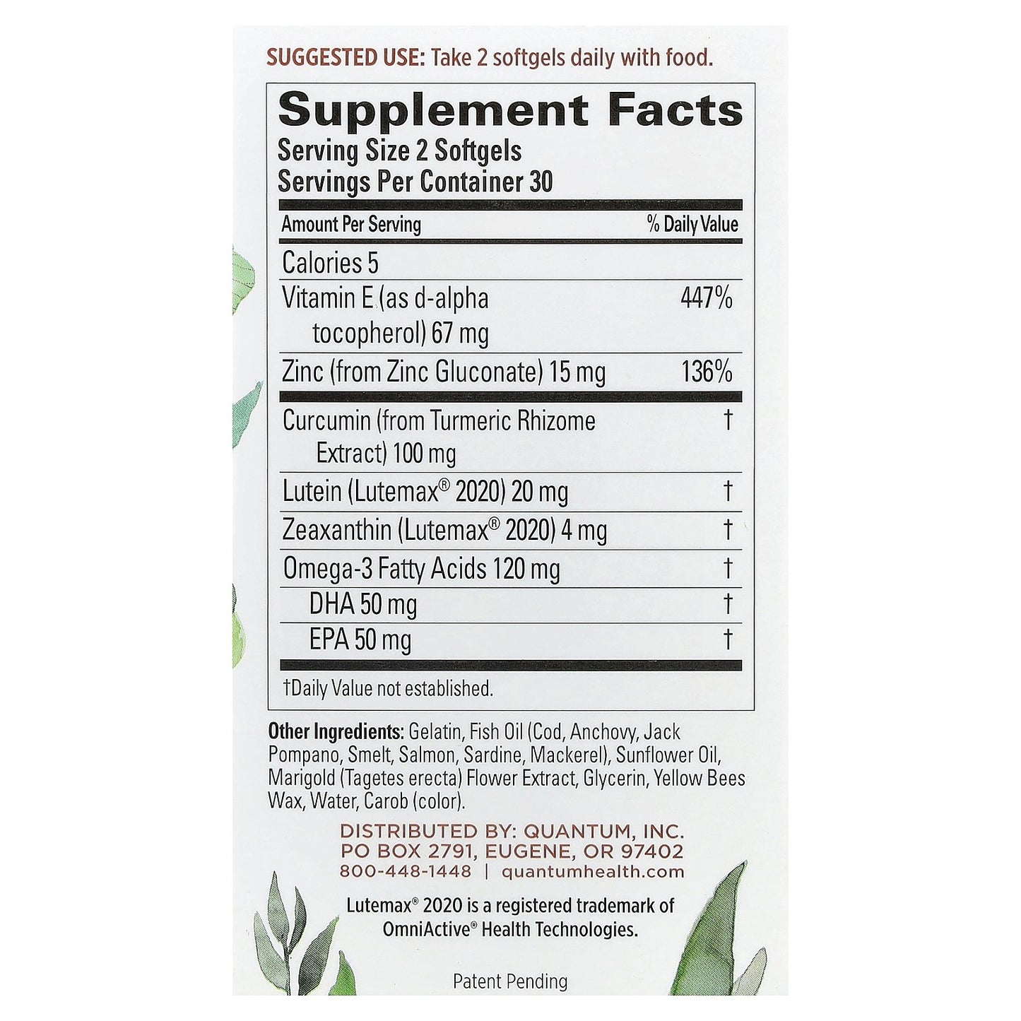 Quantum Health, Digital Blue®, Eye Health, 60 Softgels