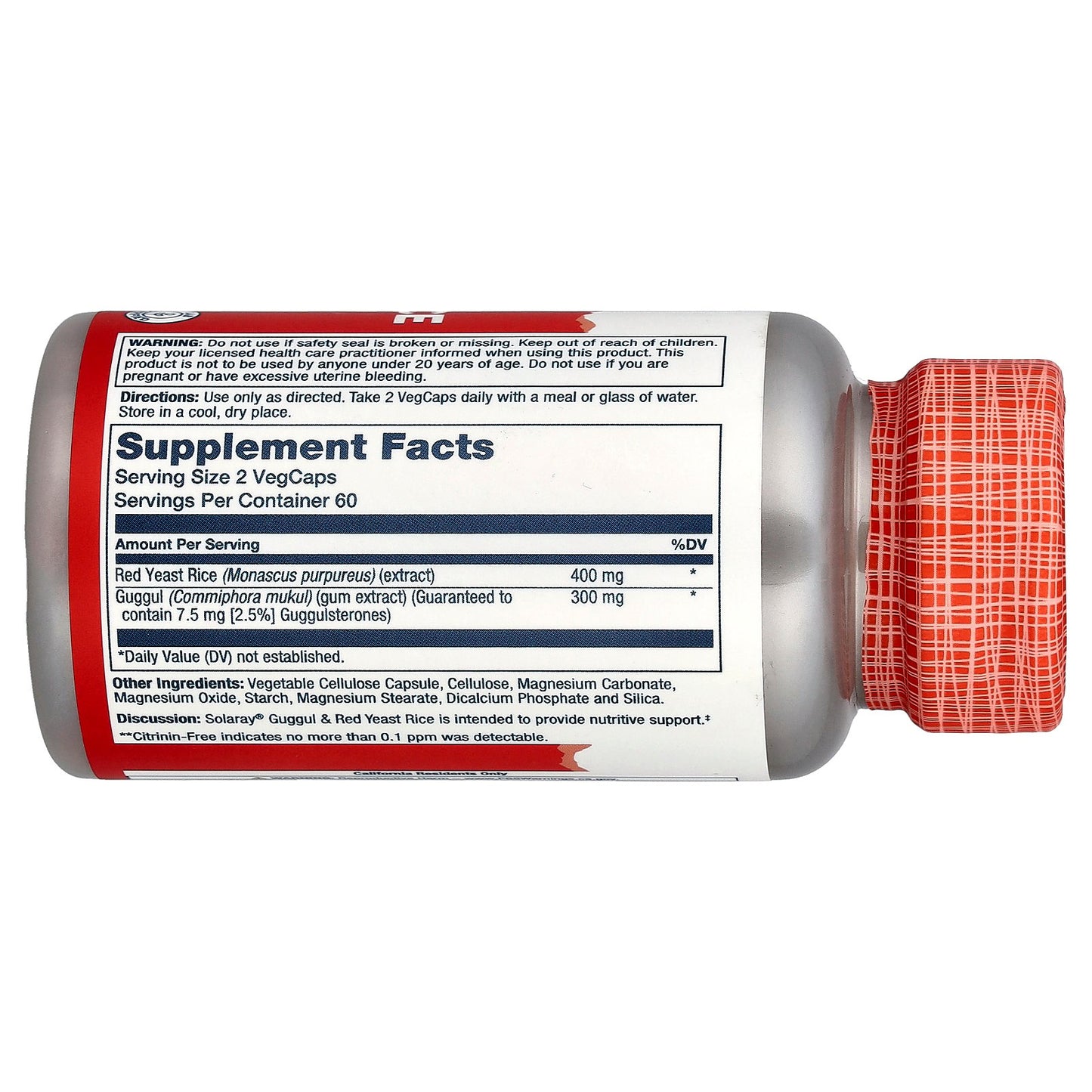 Solaray, Guggul, Red Yeast Rice, 120 VegCaps