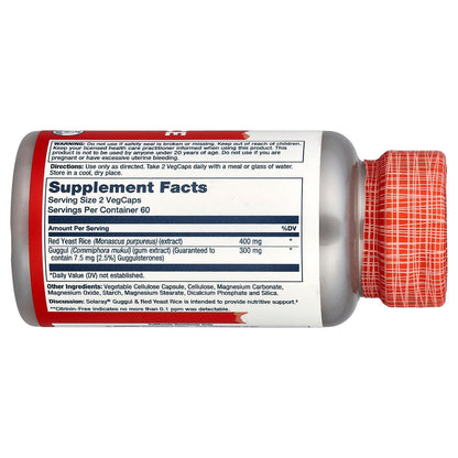 Solaray, Guggul, Red Yeast Rice, 120 VegCaps