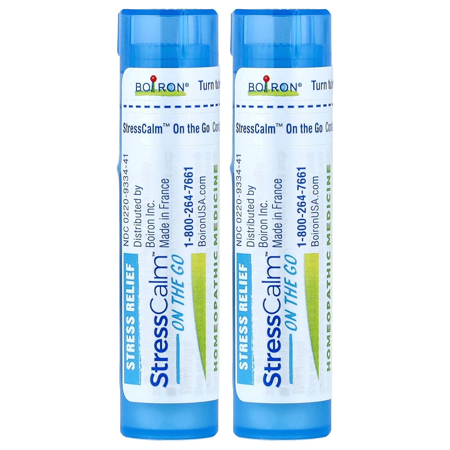 Boiron, StressCalm® On The Go, 2 Portable Tubes, 80 Pellets Each