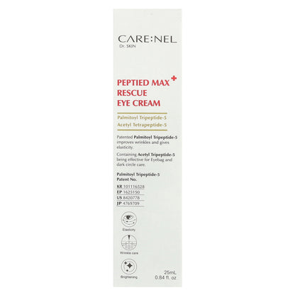 Care:Nel, Peptied Max Rescue Eye Cream, 0.84 fl oz (25 ml)