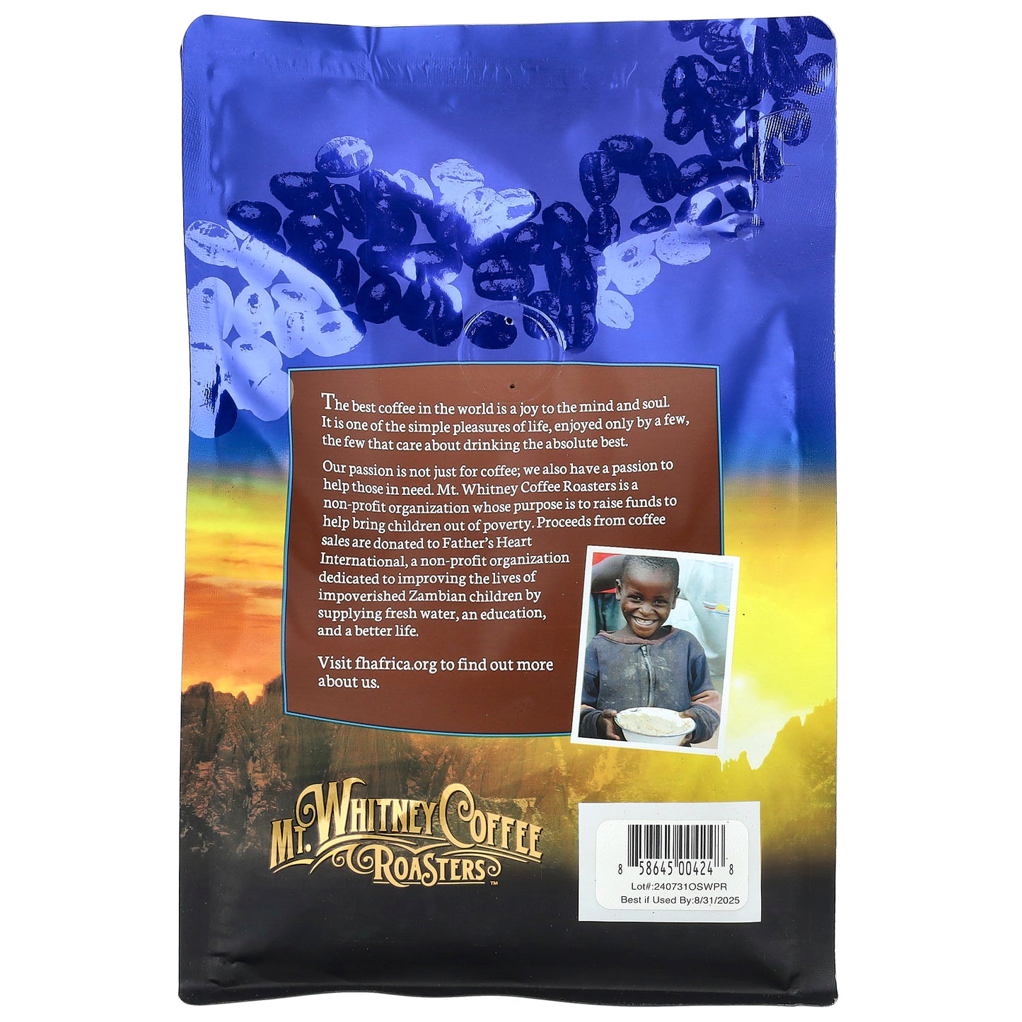 Mt. Whitney Coffee Roasters, Organic Peru Decaf, Ground Coffee, Medium Roast, 12 oz (340 g)